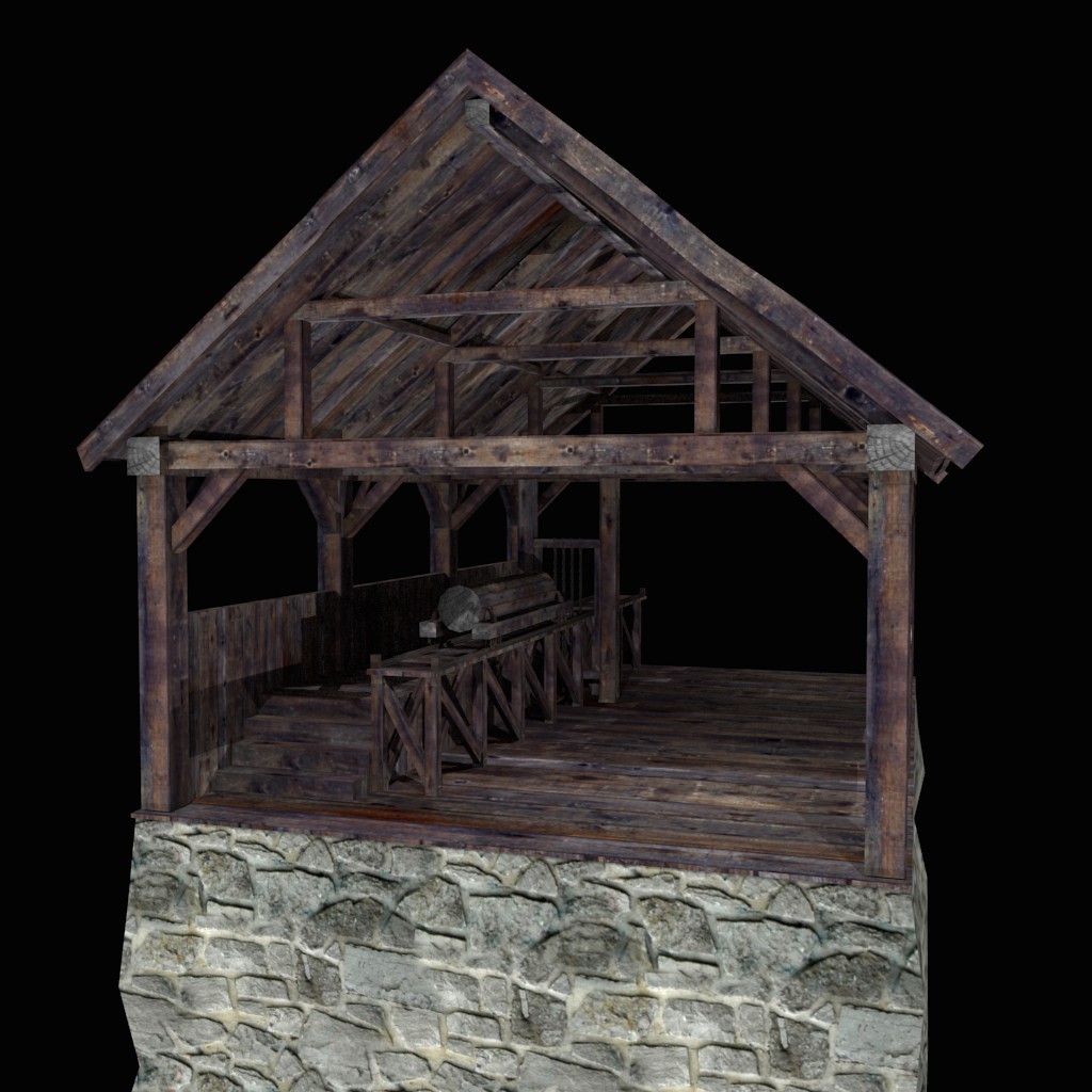 Medieval waterpowered sawmill preview image 2